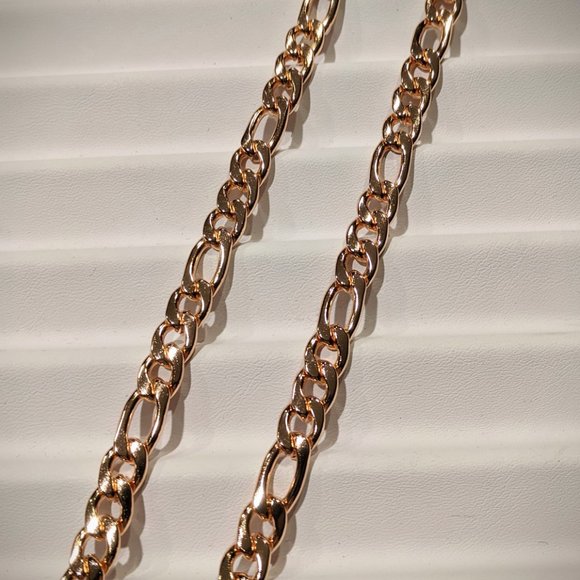 Rose Gold Plated Figaro Chain - Picture 2 of 2